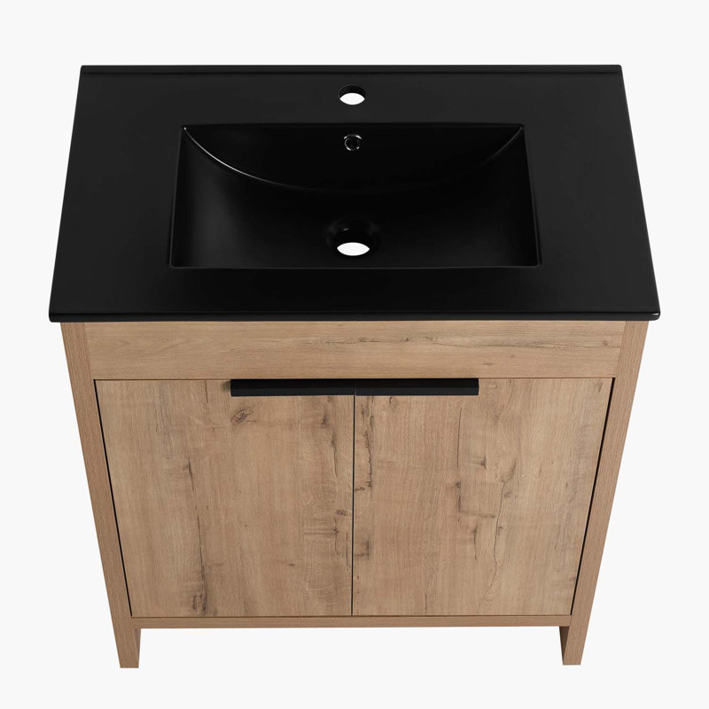 Meuble-lavabo simple l 30 po x P 18 po x H 34 po Kyzen, Noir