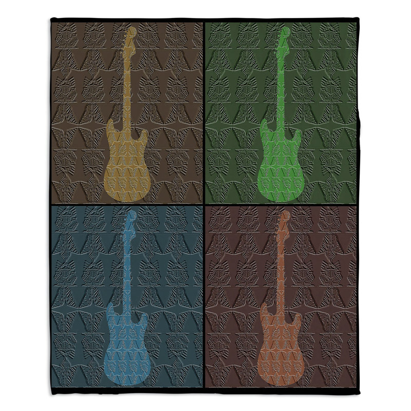  Jeté de guitare, l 51 po x L 60 po