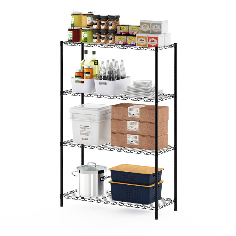 Canika Stainless Steel Storage Rack, 137.16cm H x 91.44cm W x 35.56cm D, Black
