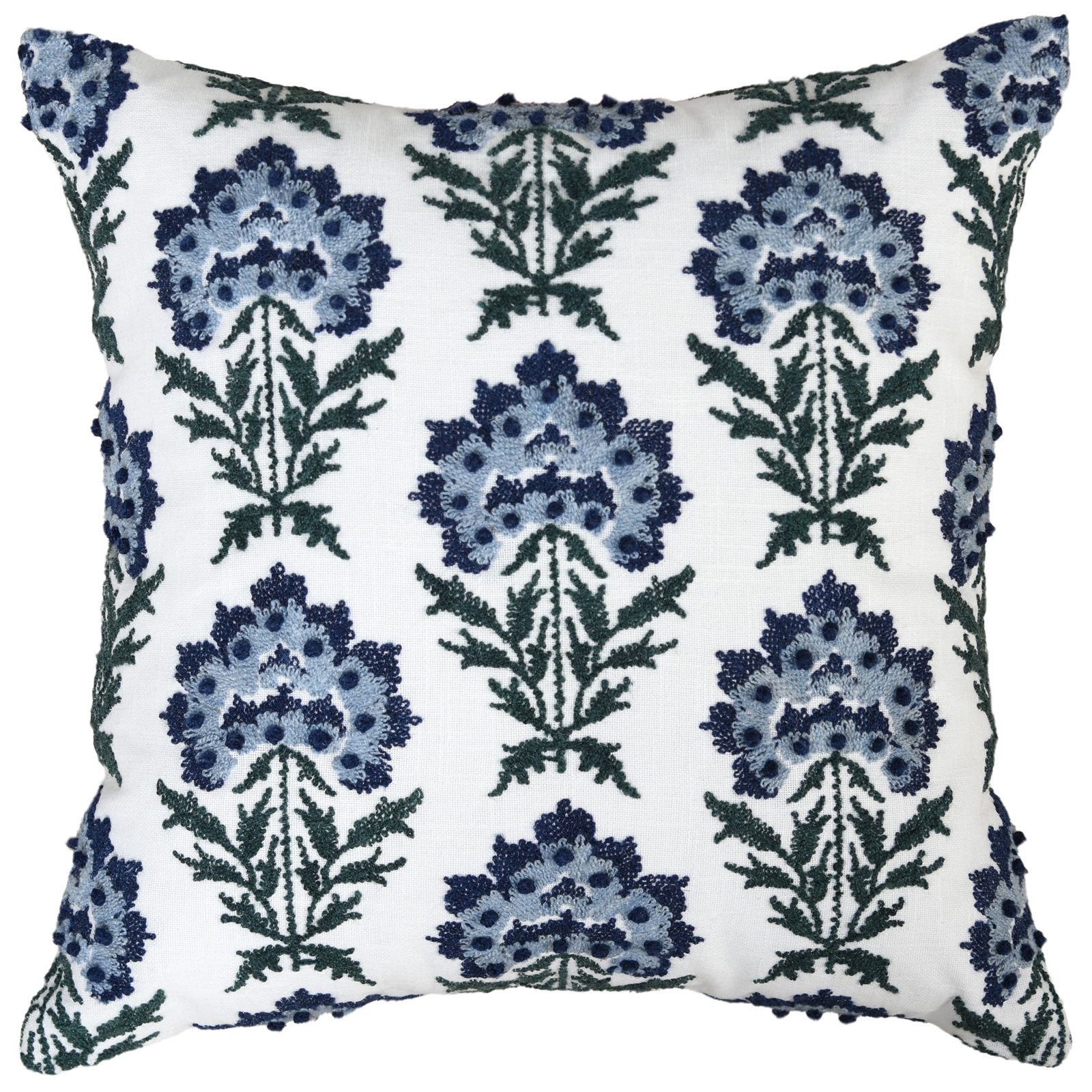 20" x 20" Cotton Throw Pillow, Blue/Green, Down Blend