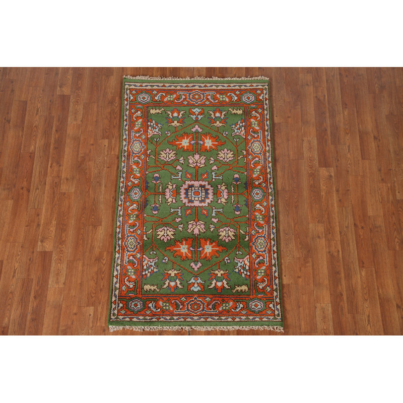 Tapis traditionnel indien vert 3x5