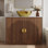 Lavabo vasque ovale doré, H 5,3 po x L 15,75 po x l 12,8 po, pour trou de comptoir de 3,35 po