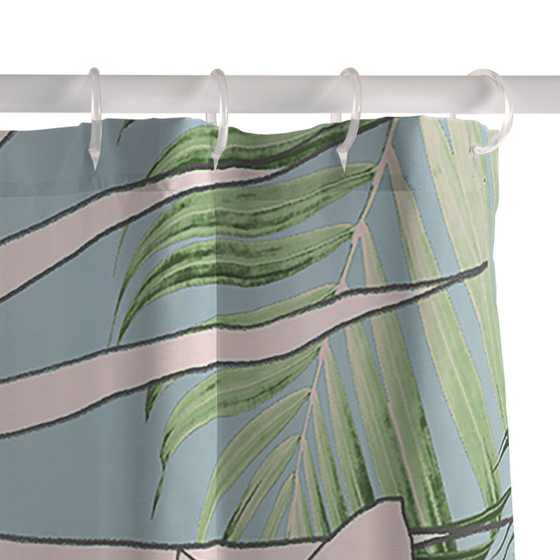 Rideau de douche DENY Designs pb palm beach floral, Motif floral bleu 2