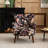 Upholstered Mid Century Modern Floral Accent Armchair with Solid Wood Legs-1694190710