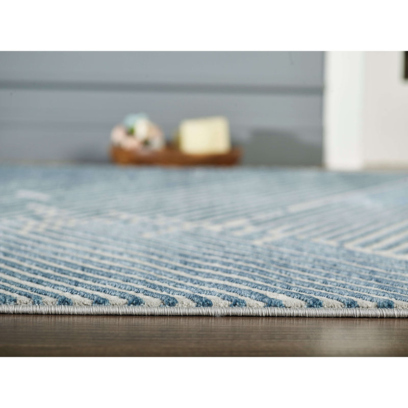 Tapis bleu clair Soeren, Rectangle 7 pi 9 po x 10 pi 2 po