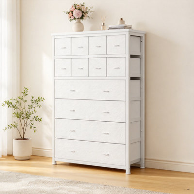 Rangement en tissu 16 tiroirs pour chambre d'enfant | 130 cm de hauteur avec cadre en métal robuste pour la chambre à coucher et la salle de jeux