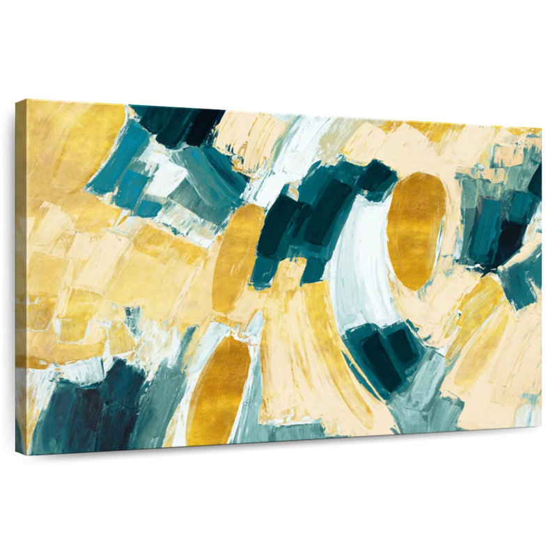Avery doré et bleu sarcelle rémanence, H 16 po x l 24 po