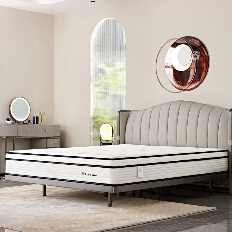 Luck Home 10" Medium Innerspring Mattress and Box Spring, King, 10"