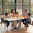 Rectangular Sintered Stone Dining Table, 55", Modern Kitchen Table with Stainless Steel Base, Seats 4-6