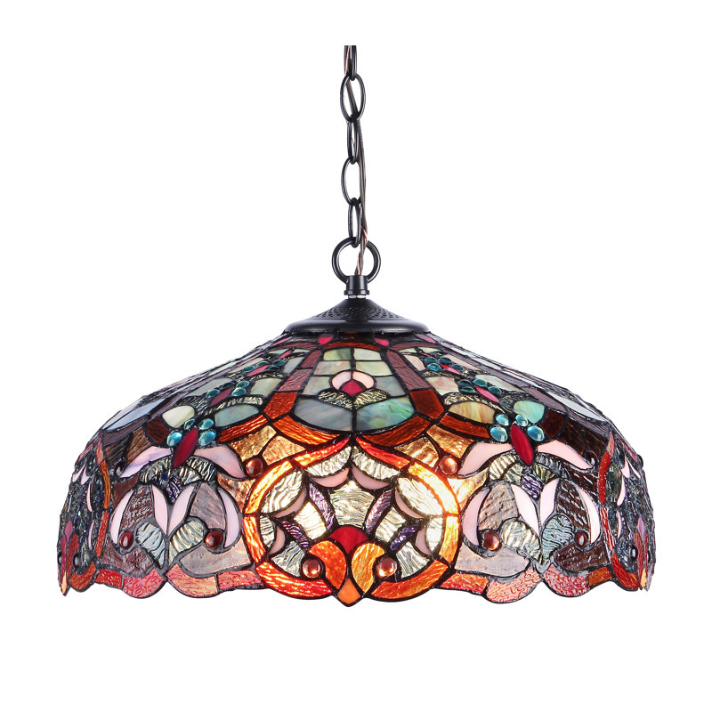 Kensal 2 - Light Dark Antique Bronze Unique/Statement Pendant, Brown/Blue