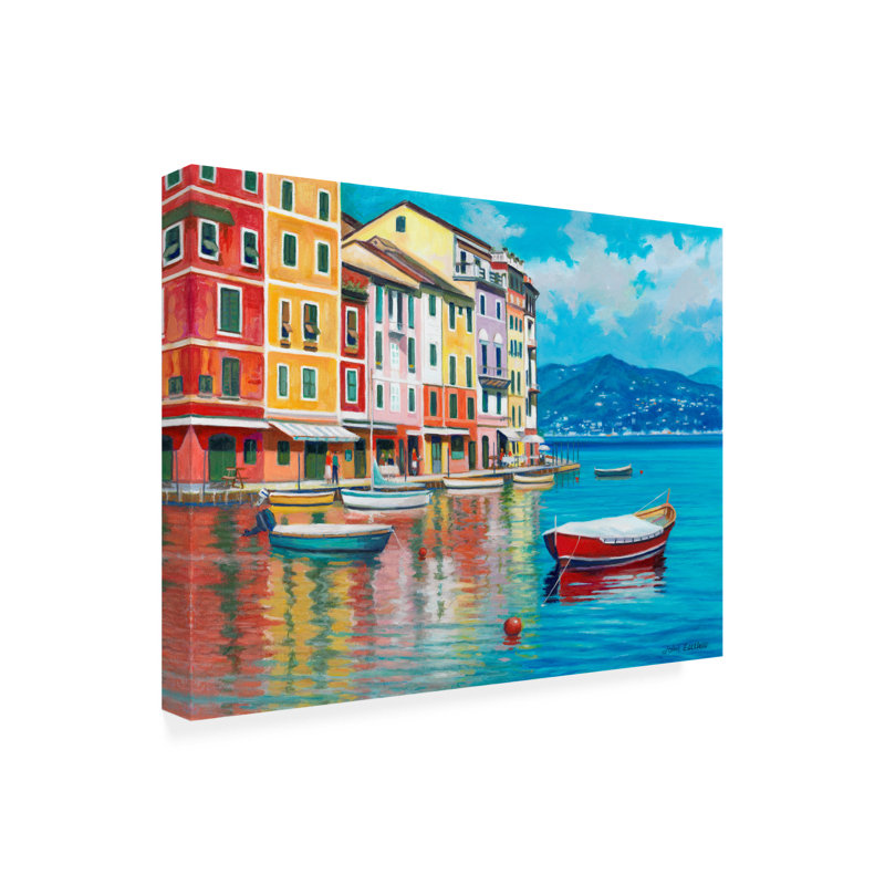 «Dharmik Portofino» sur toile par John Zaccheo, H 14 po x l 19 po x P 2 po