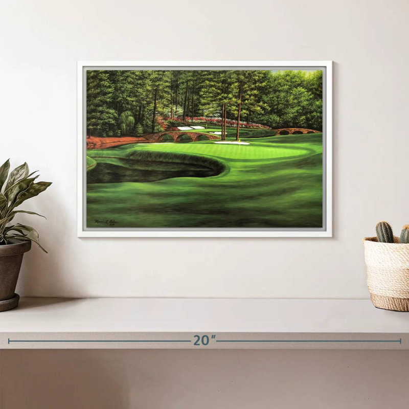 Augusta National 11th Hole I, Cadre flottant blanc, 13 po x 9 po