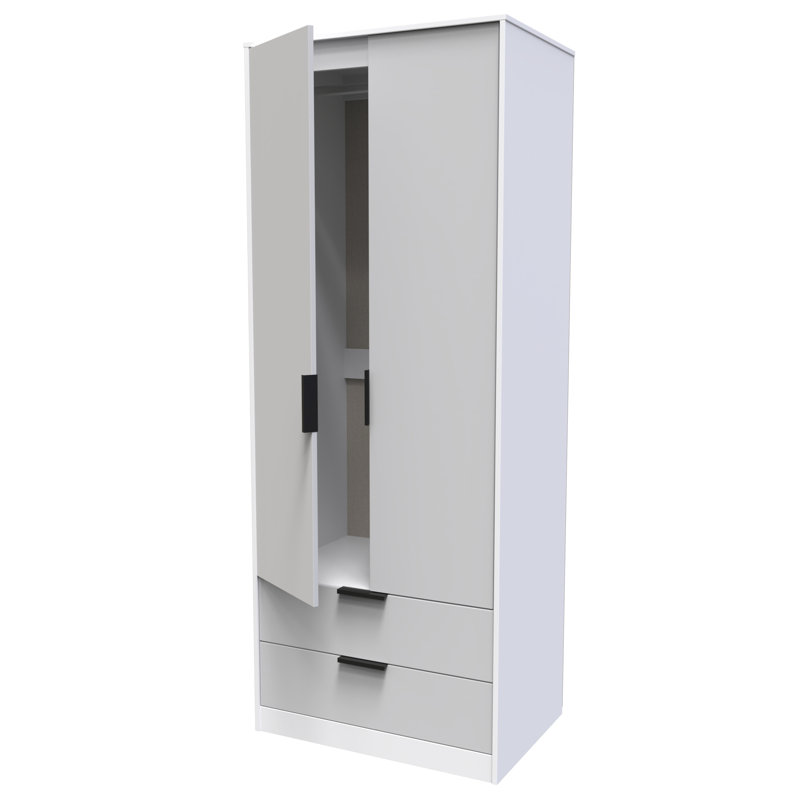 Turah Manufactured Wood Wardrobe, Grey Matt/White