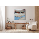 Blue Water On Giclee Canvas Hand Embellished Art