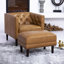 Woodford Genuine Leather Chesterfield Accent Chair