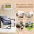 Set of 2 Accent Chairs with Metal Frame and Soft Cushions, Gray Comfortable Sling Chairs for Living Room and Bedroom, Easy Assembly-1702392481-1704970139