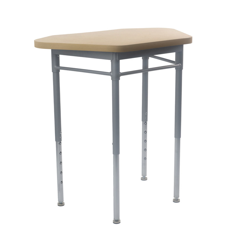 Bureau de classe en forme de trapèze Collaborative - grain d'érable / argent, H 33,5 po x l 21 po x P 32 po, Grain d'érable