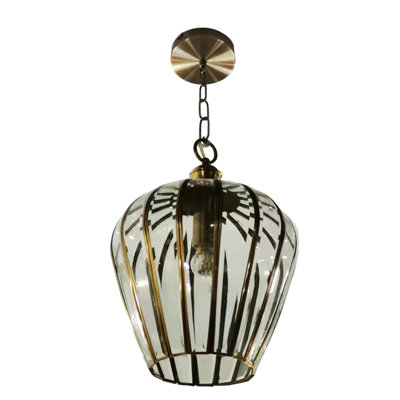 Annecia 1 - Light Antique Brass Lantern Pendant