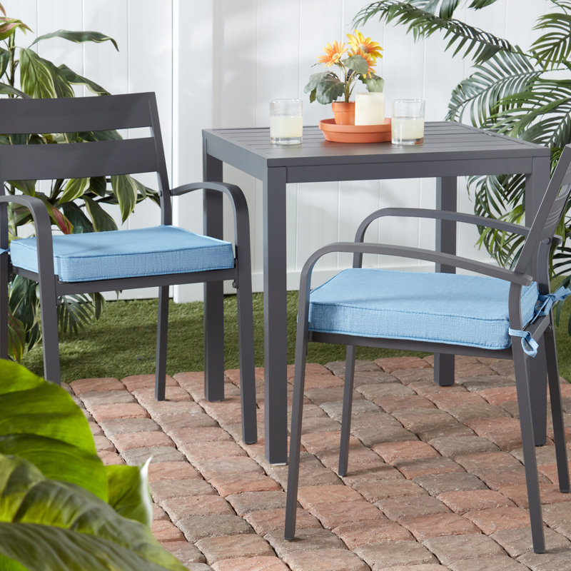 Sunbrella Outdoor Dining Chair Seat Pad, Denim