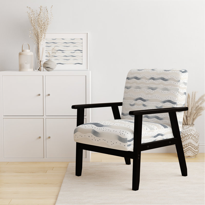 Chaise rembourrée Modern, Accoudoirs carrés noirs