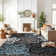 Carius Performance Floral Gray/Blue/Black/White Area Rug