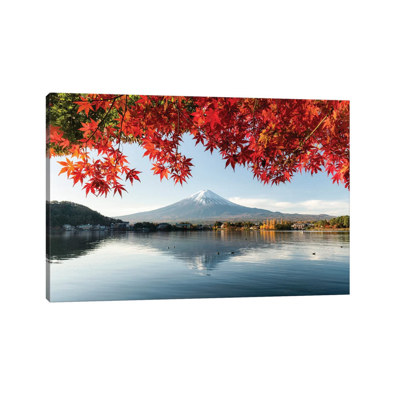 Autumn Leaves With Mount Fuji At Lake Kawaguchiko by Jan Becke - Wrapped Canvas Gallery-Wrapped Canvas Giclée