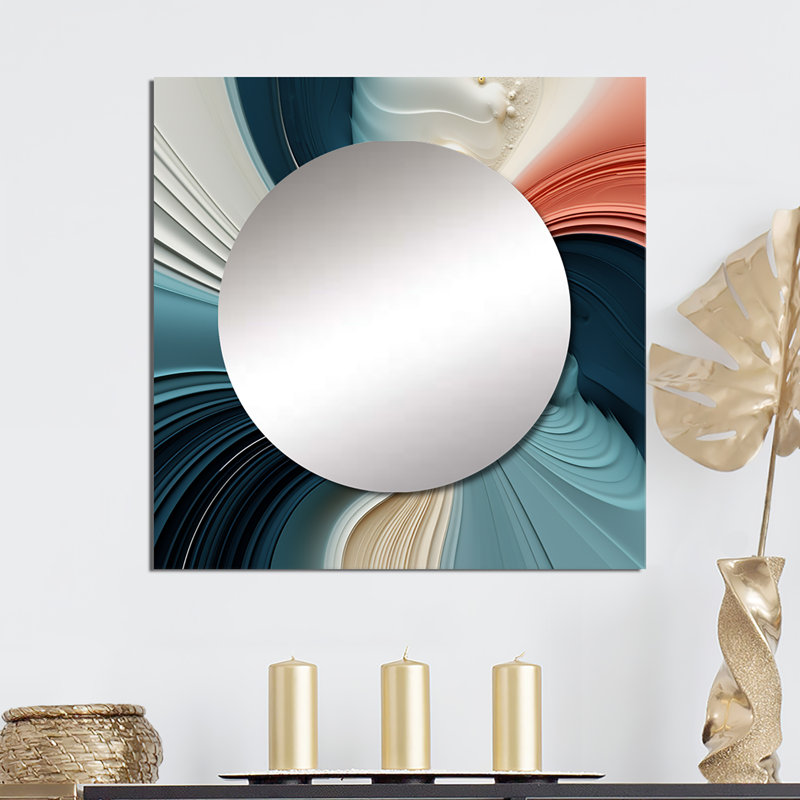 Spiral Miracle Of Cosmic Delight - Abstract Spirals Square Mirror Wall Art For Bathroom, 23" x 23"