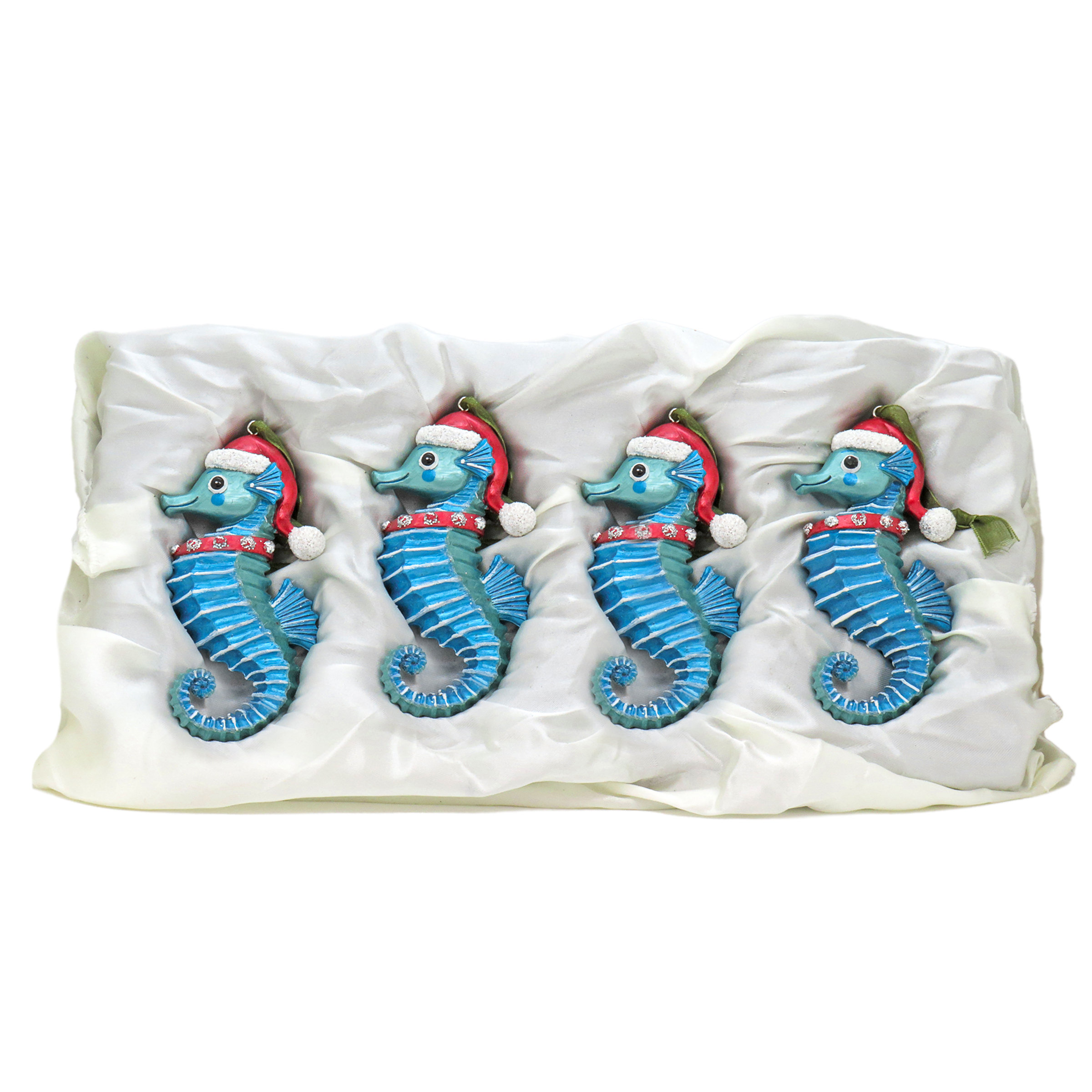 HGTV Home Collection Set of 4 Teal Seahorse Hanging Figurine Ornament & Reviews | Wayfair