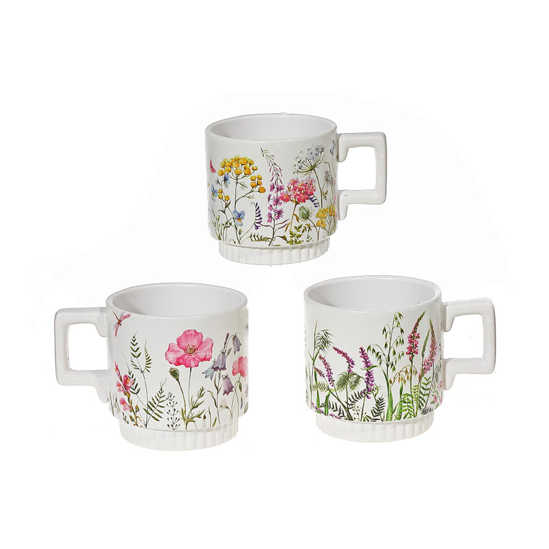 Ensemble de pots à fleurs en céramique 6 pièces Floral Garden