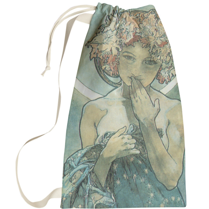 Sac à linge lune star Magdaleno, Grand (H 76,5 po x l 29,5 po x P 1,5 po), Vert