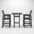 3-Piece HDPE Bar-Height Patio Bistro Set, 42.1-Inch Square High Top Pub Table And 2 Bar Chairs, All-Weather Outdoor Dining Set, Grey Color-244741779