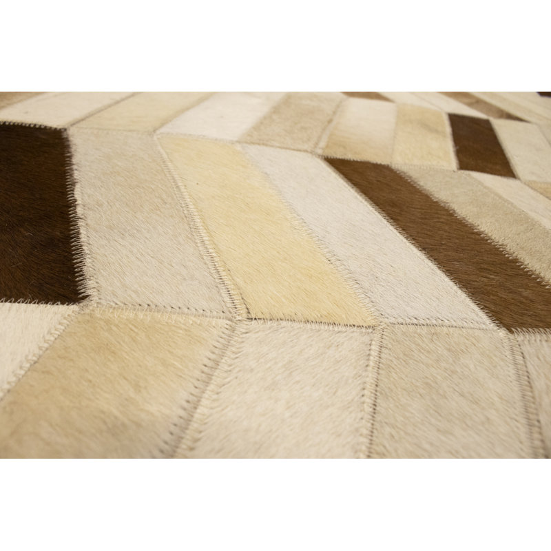 Tapis brun moderne en similicuir 8X10