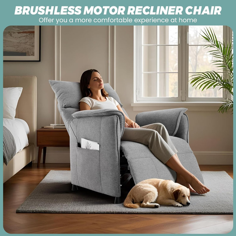 Power Lift Recliner Chair with Remote - Electric Recliner with Padded Backrest & Side Pockets - Living Room Chair with Rocking Function - Recliners on Clearance for Elderly
