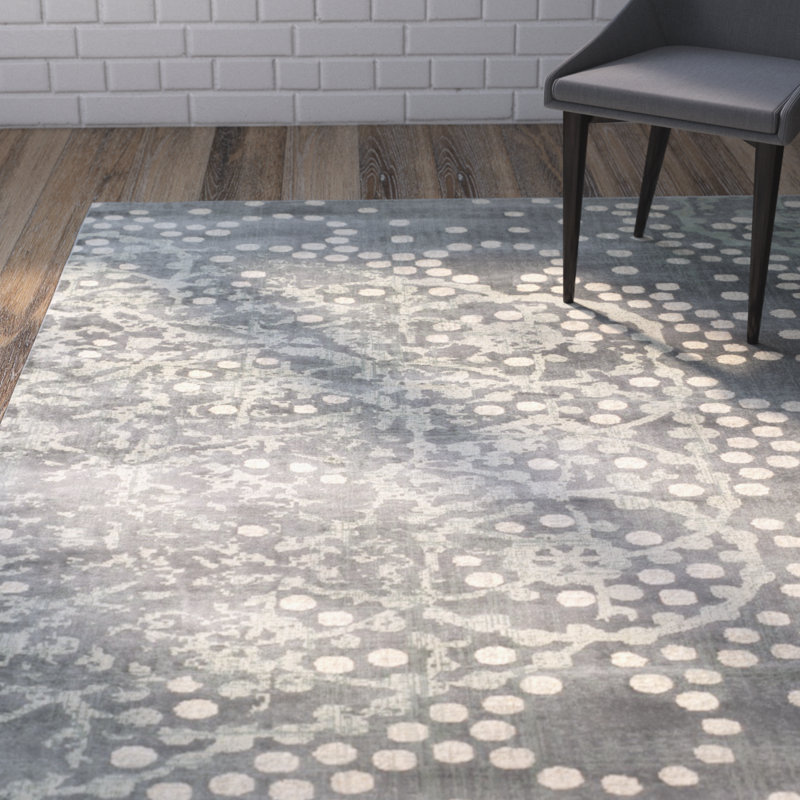 Tapis gris abstrait 0,25, Rectangle 5 pi 3 po x 7 pi 6 po