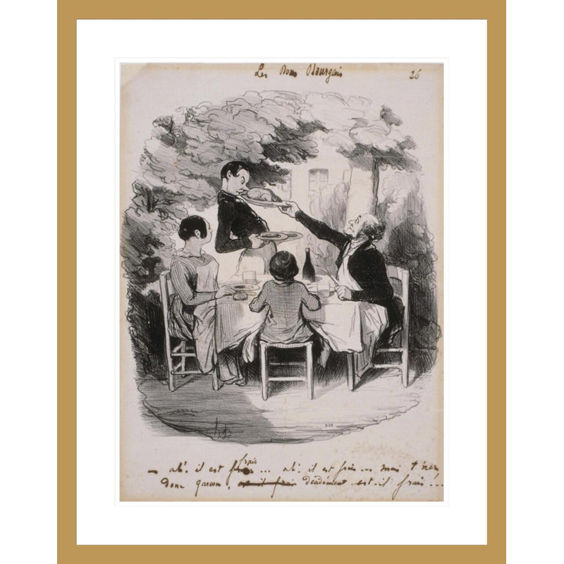 Honoré Daumier - estampe numérique encadrée, H 29,5 po x l 23,46 po