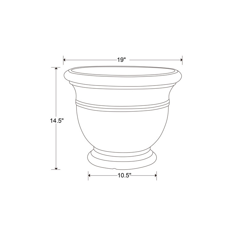 Jardinière 19 "Jean Pierre, Brownstone, H 15 po x l 18,98 po x P 18,98 po, Ivoire