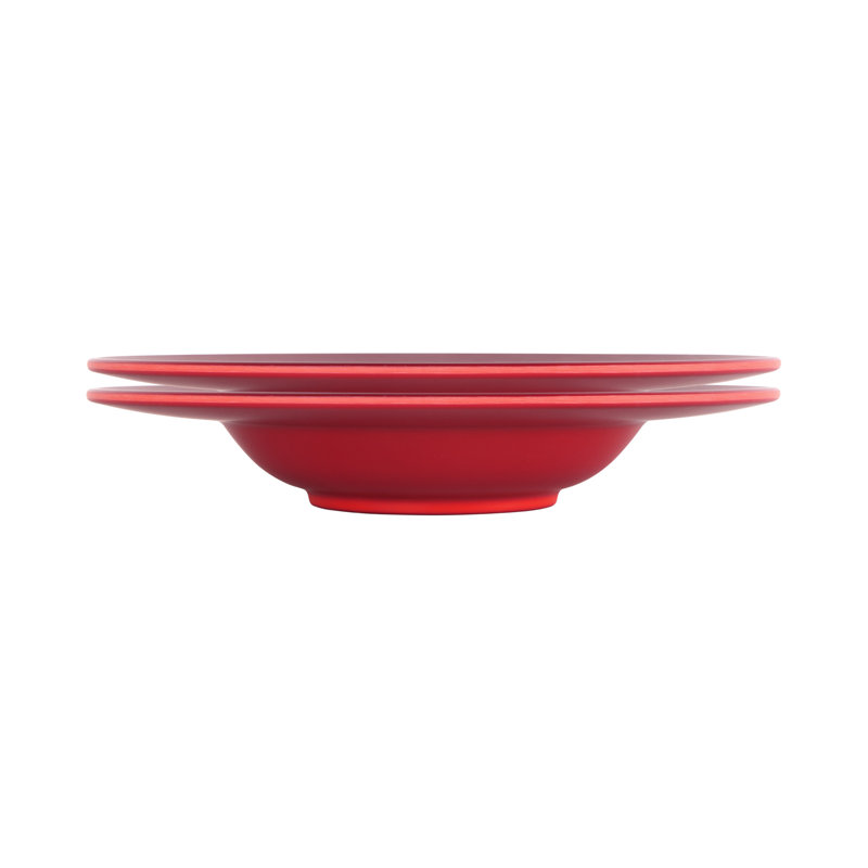 Maya 9.875" Melamine Round Pasta/Soup Bowl, Red