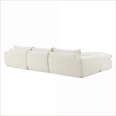 Sectional Sofas 116 Inch Modern 4-Seater, No Assembly Required with Movable Ottoman, For Living Room Apartment | Chenille | Standard
