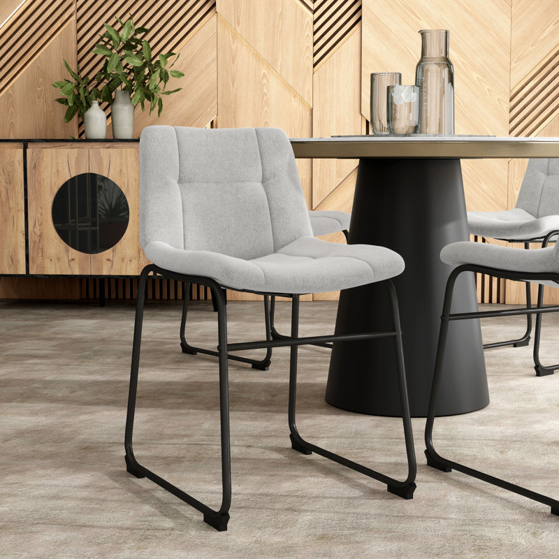 Bexhill Chenille Dining Chair, Light Gray