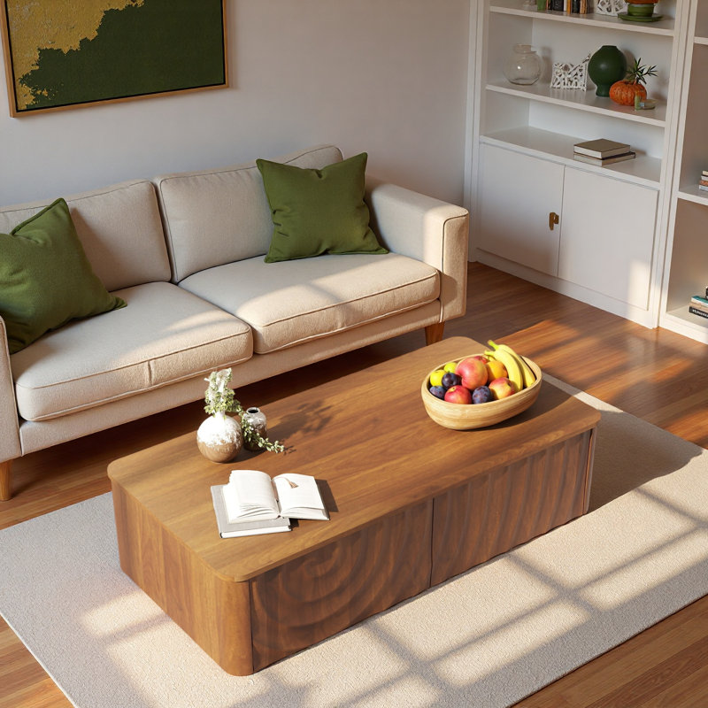 Table basse 2 tiroirs Modern, Brun