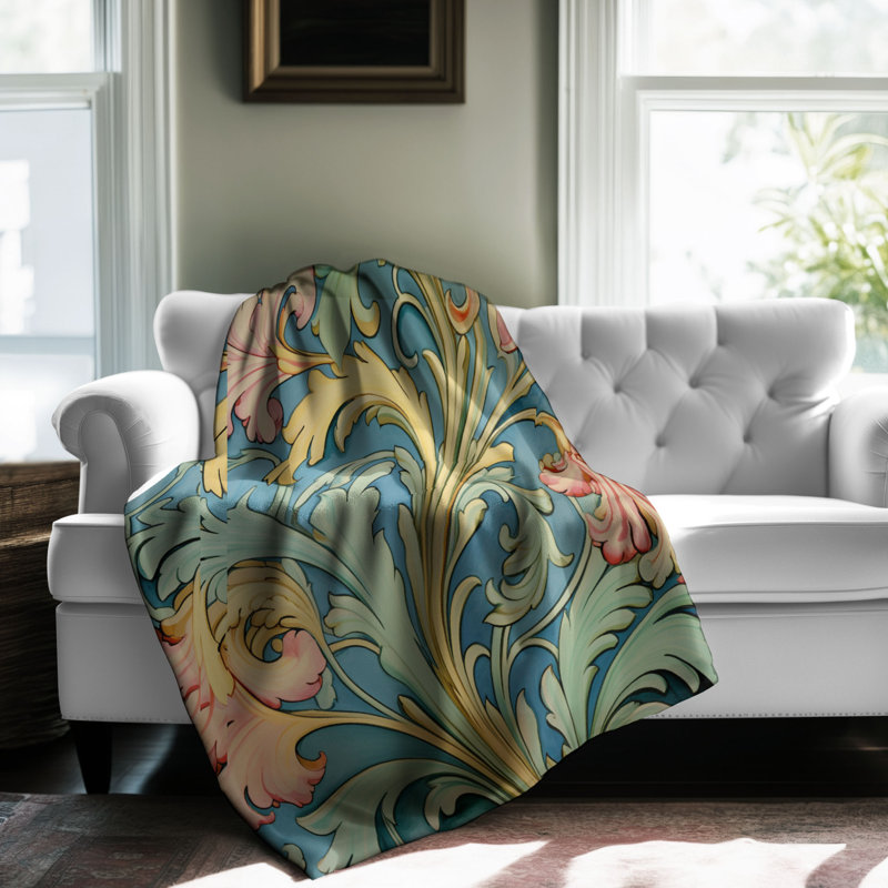 Art Nouveau - couverture en sherpa de qualité supérieure 1 pièce, Grand lit
