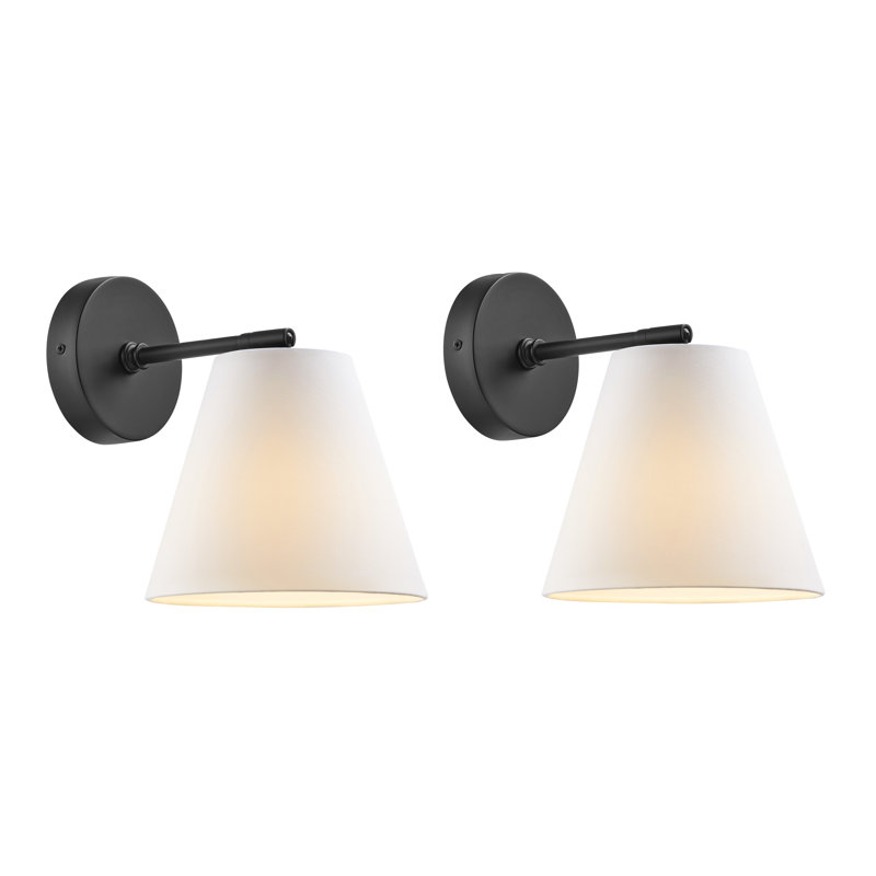 Ellyot 1-Light Wall Sconce in Black, Black