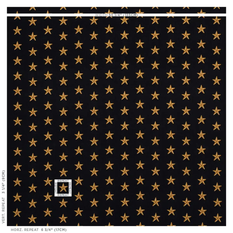 Star Épinglé Fabric, Black