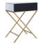 Perry Glass Top Cross Legs End Table