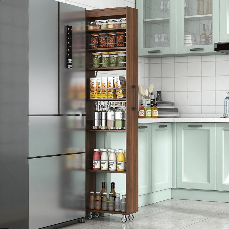 Étagère ouverte 7 côtés multi-fonctions avec rangement à un seul niveau pour la cuisine, le salon et les espaces étroits