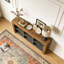 Table de canapé en bois, console de style rustique avec 6 cubes de rangement