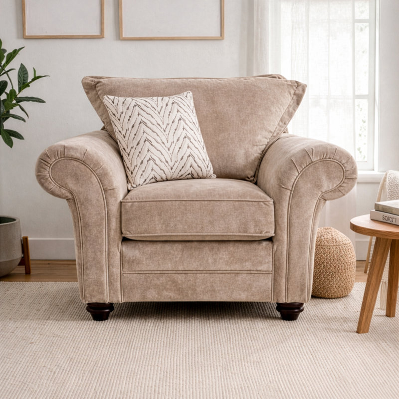 Dalton Textured Weave Armchair, Mink