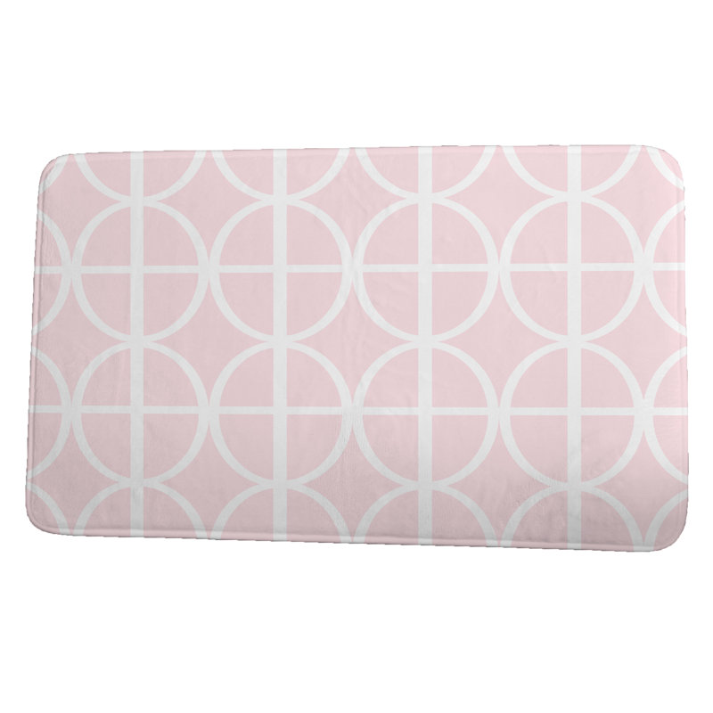Leibowitz Non-Slip Bath Mat, Pink, 34" W x 21" L