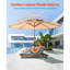 Parasol de patio en chaume à 2 niveaux Tiki-133398248