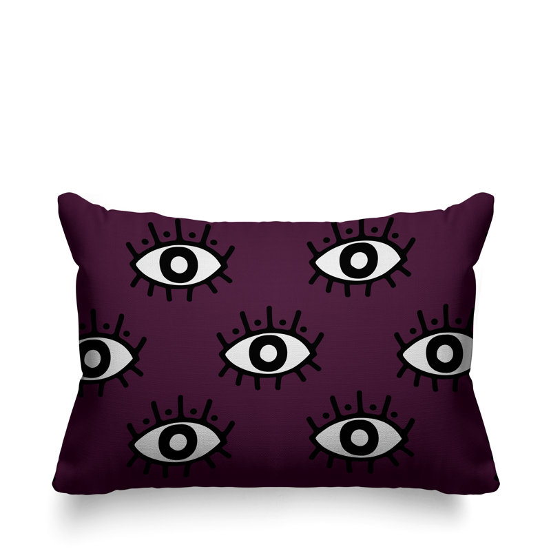 Coussin intérieur / extérieur Ankara Evil Eye, Mauve